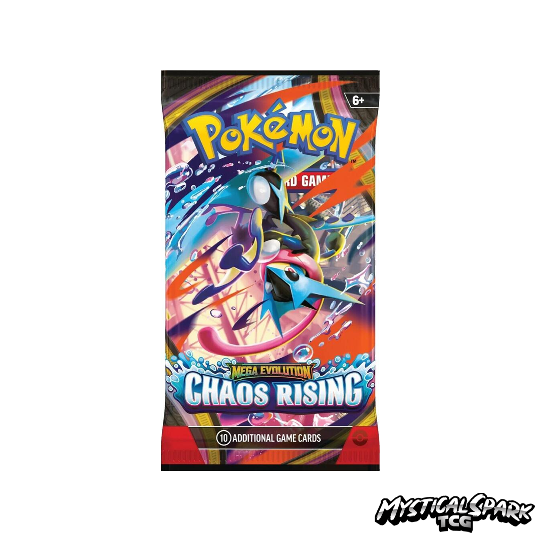 Pokémon Chaos Rising trading card game pack on a white background