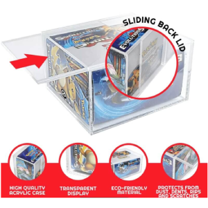 EvoRetro - Pokemon Booster Box w/ Sliding Lid Anti-UV - Acrylic Protector