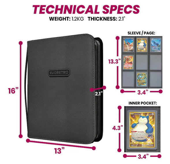EVORETRO - Toploader Binder 3x3 (216 Card)
