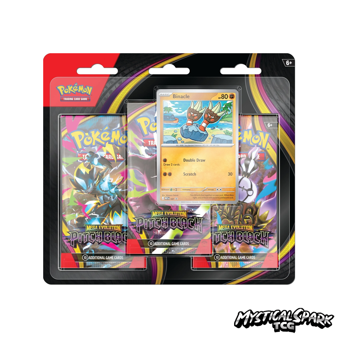(PRE-ORDER) Pokémon TCG - ME05 Pitch Black 3 Pack Blister (Coming Soon)